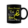 Ewings Sarcoma Dad Most People Never Meet Their Hero I Raised Mine Yellow Ribbon Ewings Sarcoma Ewings Sarcoma Awareness Coffee Mug