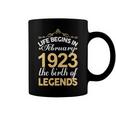 February 1923 Birthday Life Begins In February 1923 V2 Coffee Mug