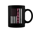 Fight Pink Ribbon Flag Breast Cancer Awareness Coffee Mug