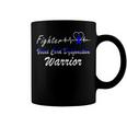 Fighter Vocal Cord Dysfunction Warrior Heartbeat Blue Ribbon Vcd Vocal Cord Dysfunction Awareness Coffee Mug