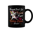 Friends Dont Let Friends Fight Kidney Cancer Alone Unicorn Orange Ribbon Kidney Cancer Kidney Cancer Awareness Coffee Mug