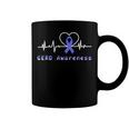 Gerd Awareness Heartbeat Periwinkle Blue Ribbon Gastroesophageal Reflux Disease Gerd Awareness Coffee Mug