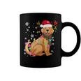 Golden Retriever Dog Wear Santa Hat Reindeer Horn Christmas Coffee Mug