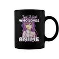 Just A Girl Who Loves Anime Peace Symbol V Fingers Fun Funny Coffee Mug