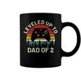Leveled Up To Dad Of 2 Video Gamers Funny Gaming Two Daddy Coffee Mug