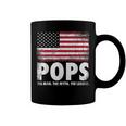 Mens Pops The Man Myth Legend Fathers Day 4Th Of July Grandpa Coffee Mug
