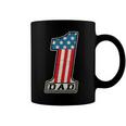 Number One Dad American Flag 4Th Of July Fathers Day Gift Coffee Mug