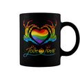 Rainbow Heart Skeleton Love Is Love Lgbt Gay Lesbian Pride Coffee Mug