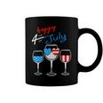 Red Wine Blue 4Th Of July Wine Red White Blue Wine Glasses V4 Coffee Mug