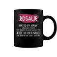 Rosalie Name Gift Rosalie Hated By Many Loved By Plenty Heart On Her Sleeve Coffee Mug