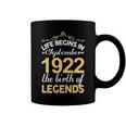 September 1922 Birthday Life Begins In September 1922 V2 Coffee Mug