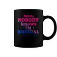Shhh Nobody Knows Im Bisexual Lgbt Pride Coffee Mug