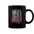 Vintage Usa American Flag Proud Hockey Dad Silhouette Funny Coffee Mug
