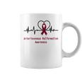 Arteriovenous Malformation Awareness Heartbeat Burgundy Ribbon Arteriovenous Malformation Support Arteriovenous Malformation Awareness Coffee Mug