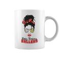 Baseball Busy Raising Ballers Momlife Mom Messy Bun Afro Mom Mothers Day Coffee Mug