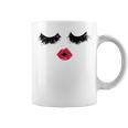 Black Eyelashes Red Lips Mother Day Gift Birthday Holiday Christmas Coffee Mug