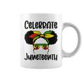 Black Kid African American Messy Bun Celebrate Juneteenth Coffee Mug