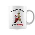 I Saw That You Nasty Red Santa Coffee Mug