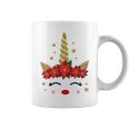 New Christmas Unicorn Face Santicorn Poinsettia Crown Cute Coffee Mug