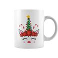 New Christmas Unicorn Face Santicorn Poinsettia Crown Cute V2 Coffee Mug