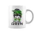 One Lucky Grammy Messy Bun Lucky Shamrock St Patricks Day Coffee Mug