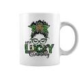 One Lucky Grammy St Patricks Day Messy Bun Leopard Coffee Mug