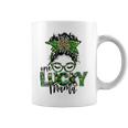 One Lucky Mama St Patricks Day Leopard Messy Bun Coffee Mug