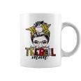 Teeball Mom Leopard Ball Mom Messy Hair Bun Mothers Day Coffee Mug