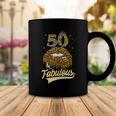 50 And Fabulous Queen Happy Birthday 50Th Leopard Sexy Lips Coffee Mug Funny Gifts