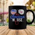 All American Nurse Scrub Heart Stethoscope 4Th Of July Nurse Coffee Mug Funny Gifts