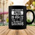 April 1972 Birthday Life Begins In April 1972 Coffee Mug Funny Gifts