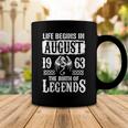 August 1963 Birthday Life Begins In August 1963 Coffee Mug Funny Gifts