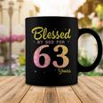 Blessed Birthday By God For 63 Years Old Happy To Me You Mom Coffee Mug Funny Gifts