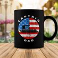 Captain Dad Pontoon Boat Retro Us Flag 4Th Of July Boating Zip Coffee Mug Funny Gifts