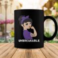 Epilepsy Warrior Strong Women With Purple Ribbon For Epilepsy Awareness Purple Ribbon Coffee Mug Funny Gifts