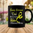 Ewings Sarcoma Dad Most People Never Meet Their Hero I Raised Mine Yellow Ribbon Ewings Sarcoma Ewings Sarcoma Awareness Coffee Mug Funny Gifts