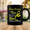 Ewings Sarcoma Mom Most People Never Meet Their Hero I Raised Mine Yellow Ribbon Ewings Sarcoma Ewings Sarcoma Awareness Coffee Mug Funny Gifts