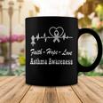 Faith Hope Love Asthma Awareness Heartbeat Christian Cross Grey Ribbon Asthma Asthma Awareness Coffee Mug Funny Gifts