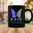 Fasd Awareness Butterfly Blue And Grey Ribbon Fetal Alcohol Spectrum Disorder Fetal Alcohol Spectrum Disorder Awareness Coffee Mug Funny Gifts