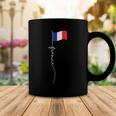 France Signature Flag Pole - Elegant Patriotic French Flag Coffee Mug Funny Gifts