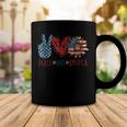 Funny Peace Love America Sunflower Hippie 4Th Of July Coffee Mug Funny Gifts