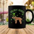 Irish Girl Leprechaun Poodle Dog St Patricks Day Kids Coffee Mug Funny Gifts