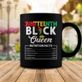 Junenth Womens Black Queen Nutritional Facts Freedom Day Coffee Mug Unique Gifts