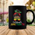 Juneteenth Outfit Women Messy Bun Eye Glasses Coffee Mug Unique Gifts