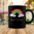 Math Teacher With Rainbow Design Coffee Mug Funny Gifts