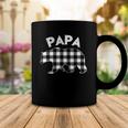 Mens Black And White Buffalo Plaid Papa Bear Christmas Pajama Coffee Mug Unique Gifts