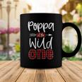 Mens Poppa Of The Wild One Buffalo Plaid Lumberjack 1St Birthday Coffee Mug Funny Gifts
