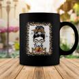 Mom Life Track Leopard Printed Mothers Day Messy Bun Coffee Mug Unique Gifts