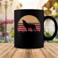 Moon Sunset Retro Howling At 80S Vintage Wolf Halloween S Coffee Mug Funny Gifts