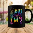 Peace Out Eight Im 9 Tie Dye 9Th Happy Birthday Boy Girl Coffee Mug Funny Gifts
